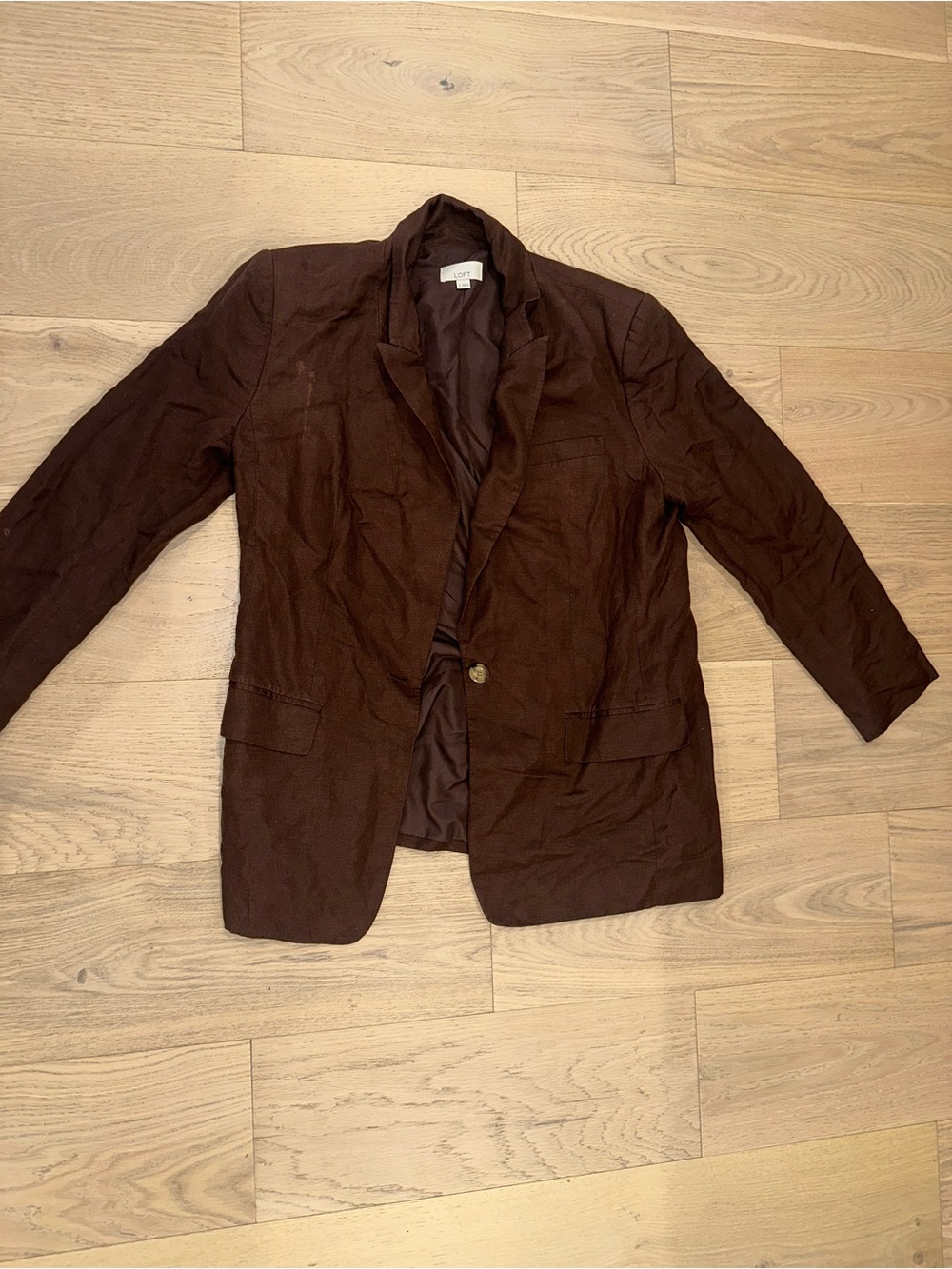 Brown Single-Button Blazer Set